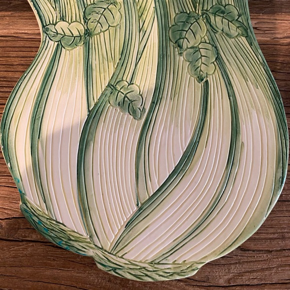 Vintage Italian Majalico Celery Trivet Decorative Plaque by Ceramiche Leonardo - Picture 6 of 12